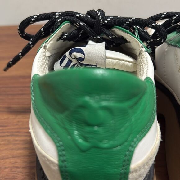 Lucky Chouette Suede & Leather Chunky Oxford Woman’s Sneaker. Tan /White/Green. - Picture 5 of 9